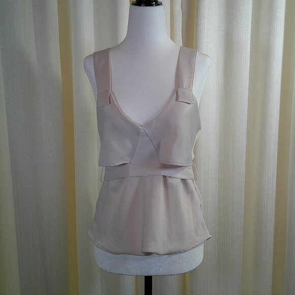 Zara Cream Peplum Cami Top in Size M - Picture 1 of 5